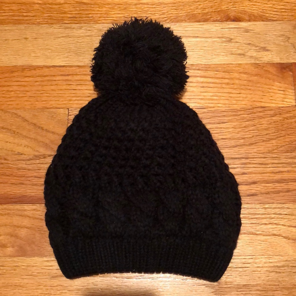 Black Pom Beanie